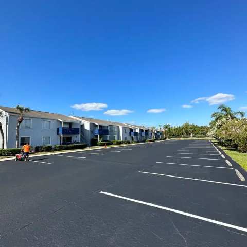 Newly paved commercial parking lot, project photo 13