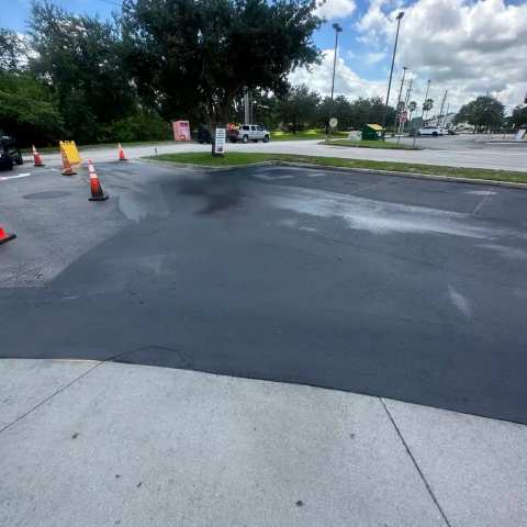 Newly paved commercial parking lot, project photo 20