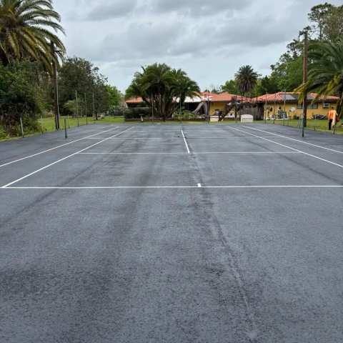 Newly paved commercial parking lot, project photo 60