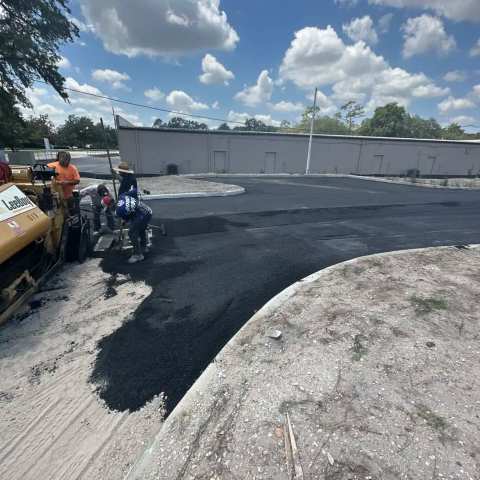 Newly paved commercial parking lot, project photo 2
