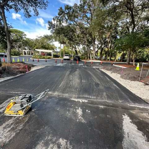 Newly paved commercial parking lot, project photo 55