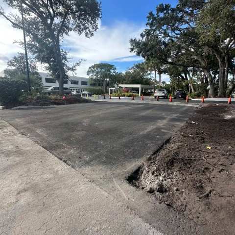 Newly paved commercial parking lot, project photo 58
