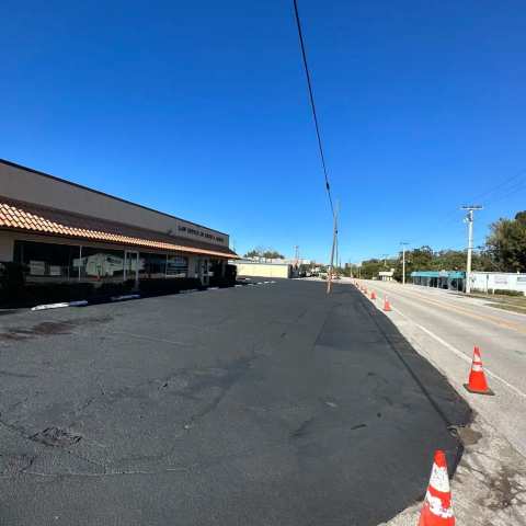 Newly paved commercial parking lot, project photo 46