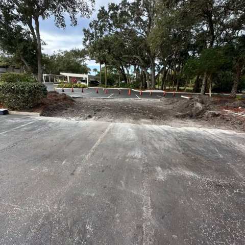 Newly paved commercial parking lot, project photo 53