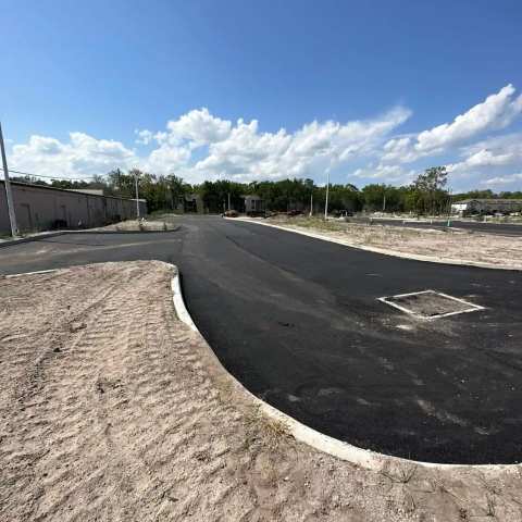 Newly paved commercial parking lot, project photo 64