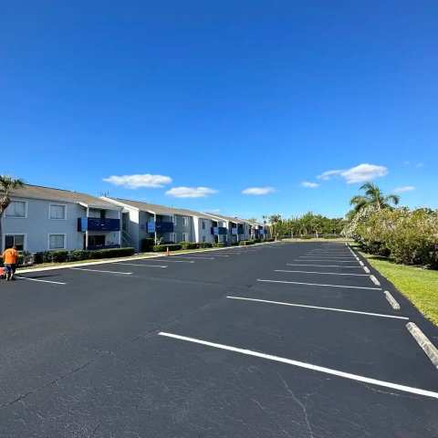 Newly paved commercial parking lot, project photo 16