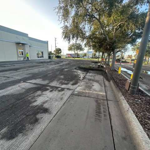 Newly paved commercial parking lot, project photo 33