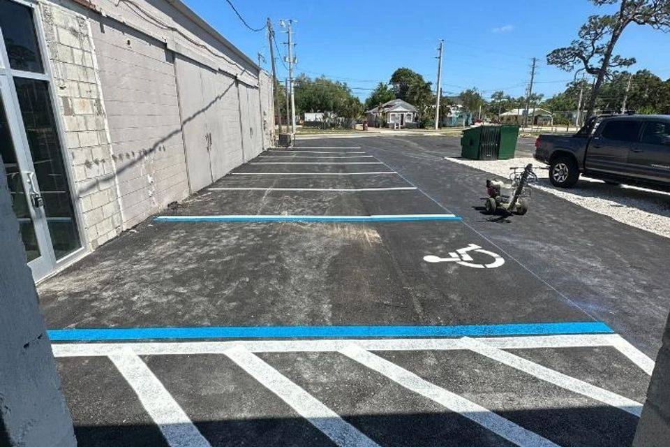 Parking lot line striping by All Brevard Asphalt
